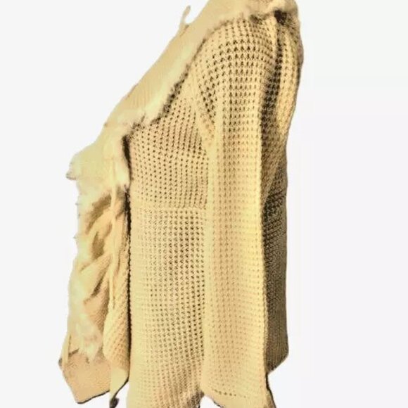 Adrienne Landau Cascading Front Cardigan Faux Fur - Picture 5 of 7